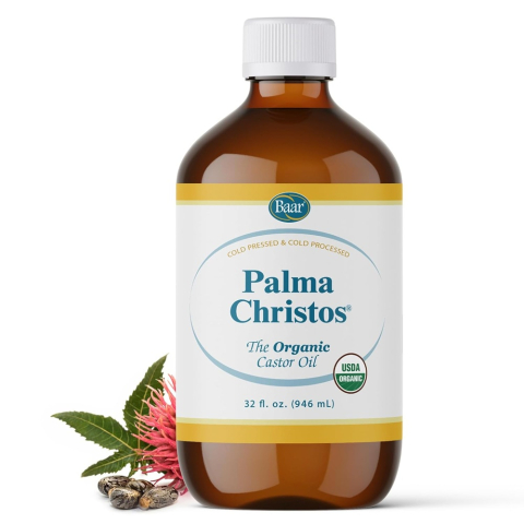 Palma Christos Organic Castor Oil Glass Bottle 32 oz.