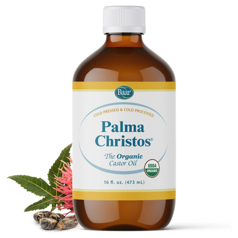 Palma Christos Organic Castor Oil Glass Bottle 16 oz.