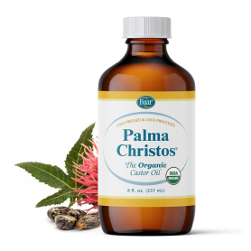 Palma Christos Organic Castor Oil Glass Bottle 8 oz.