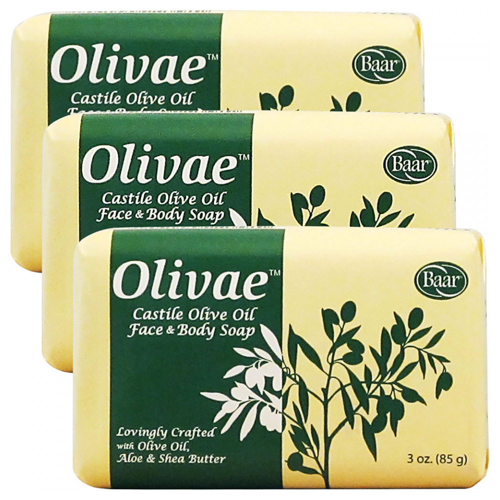 Baar Products, Inc. Olivae Castile Bar Soap, 3 bar set