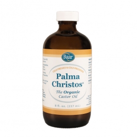 Palma Christos Organic Castor Oil Glass Amber Bottle 8 oz.