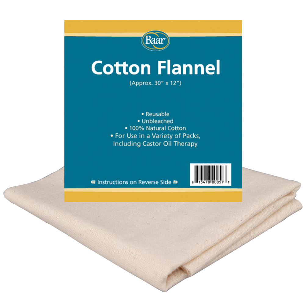 Cotton Flannel For Castor Oil Packs, 12"x30"