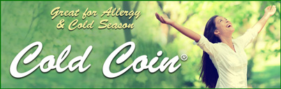 Cold Coin: Resist Colds and Congestion. Great for Allergy and Cold Season