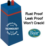 The Radiac by Baar with Single Seal Technology makes it rust proof, leak proof, and won't crack!