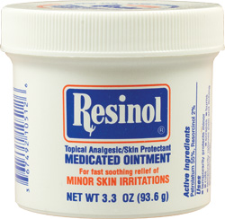 Resionl Medicated Ointment. Topicla Analgesic Skin Protectant